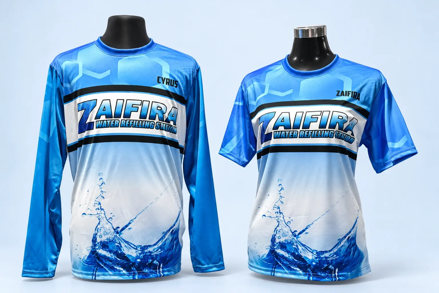 Cloud Blue studio presentation of Blue Gradient Team Shirt.