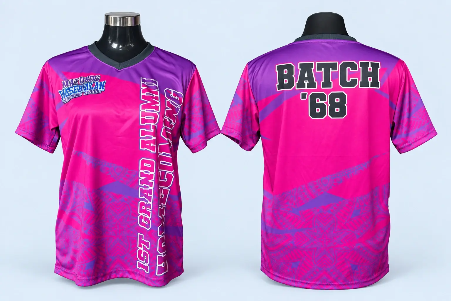 Cloud Blue studio presentation of Pink Batch 68 Reunion Shirt.