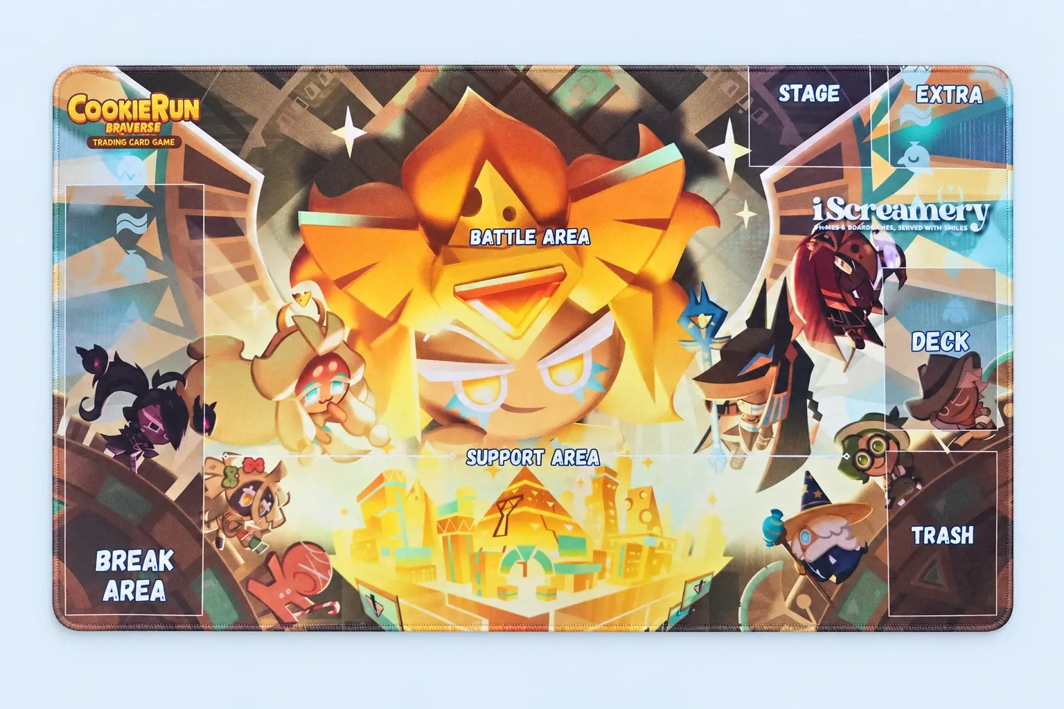 Cloud Blue studio presentation of CookieRun Gold Battle Playmat.