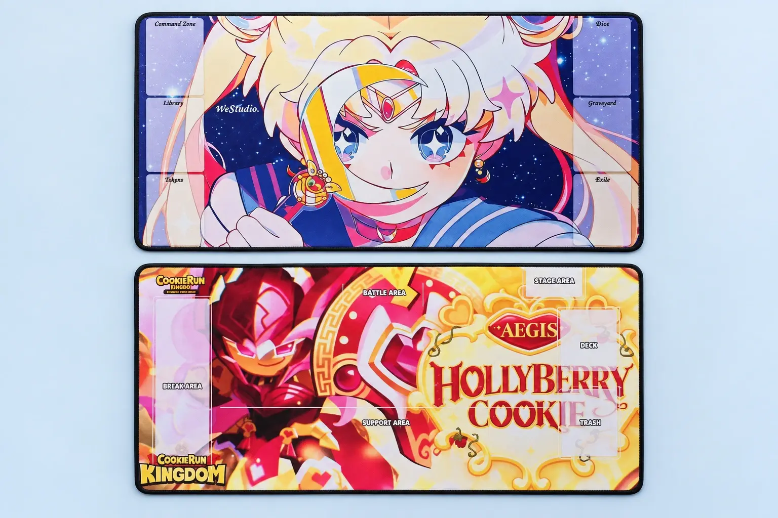 Cloud Blue studio presentation of Anime & CookieRun Playmat Designs.