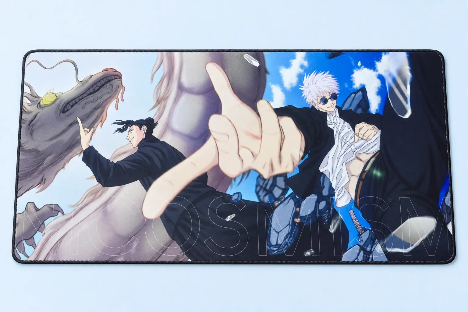 Cloud Blue studio presentation of Blue Anime Scene Deskmat.