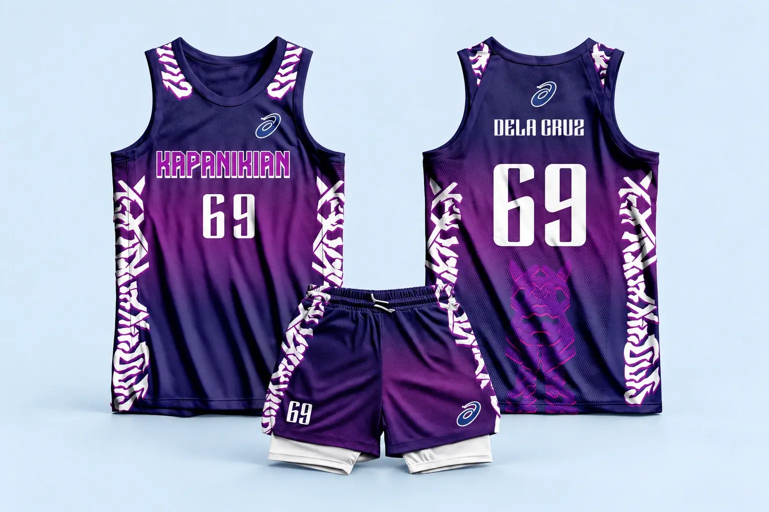 Cloud Blue studio presentation of Purple Basketball Kit.