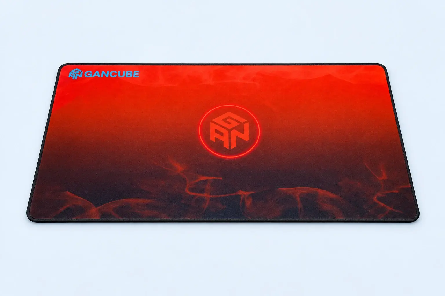 Cloud Blue studio presentation of Red Gradient Logo Deskmat.