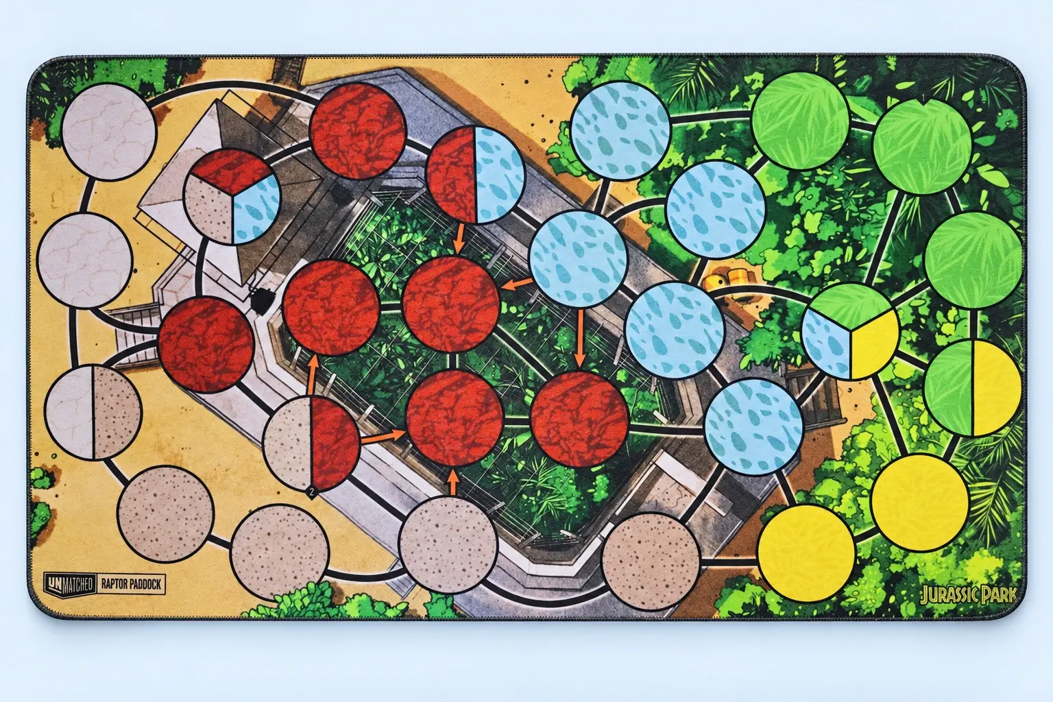 Cloud Blue studio presentation of Multicolor Circle Board Mat — Green Palette.
