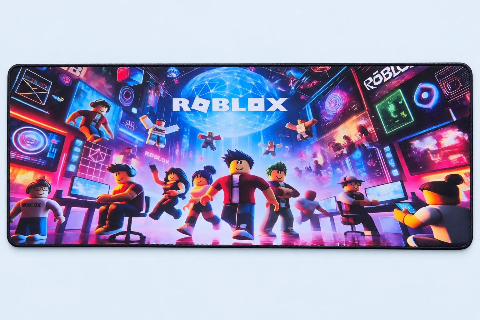 Cloud Blue studio presentation of Neon Roblox Deskmat.