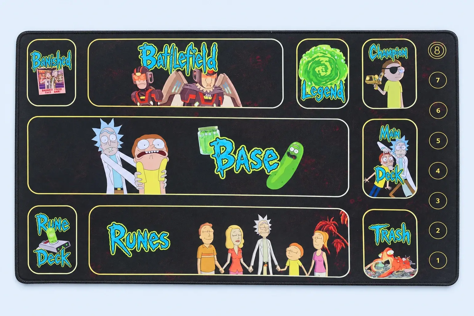 Cloud Blue studio presentation of Cartoon Card-Zone Playmat.