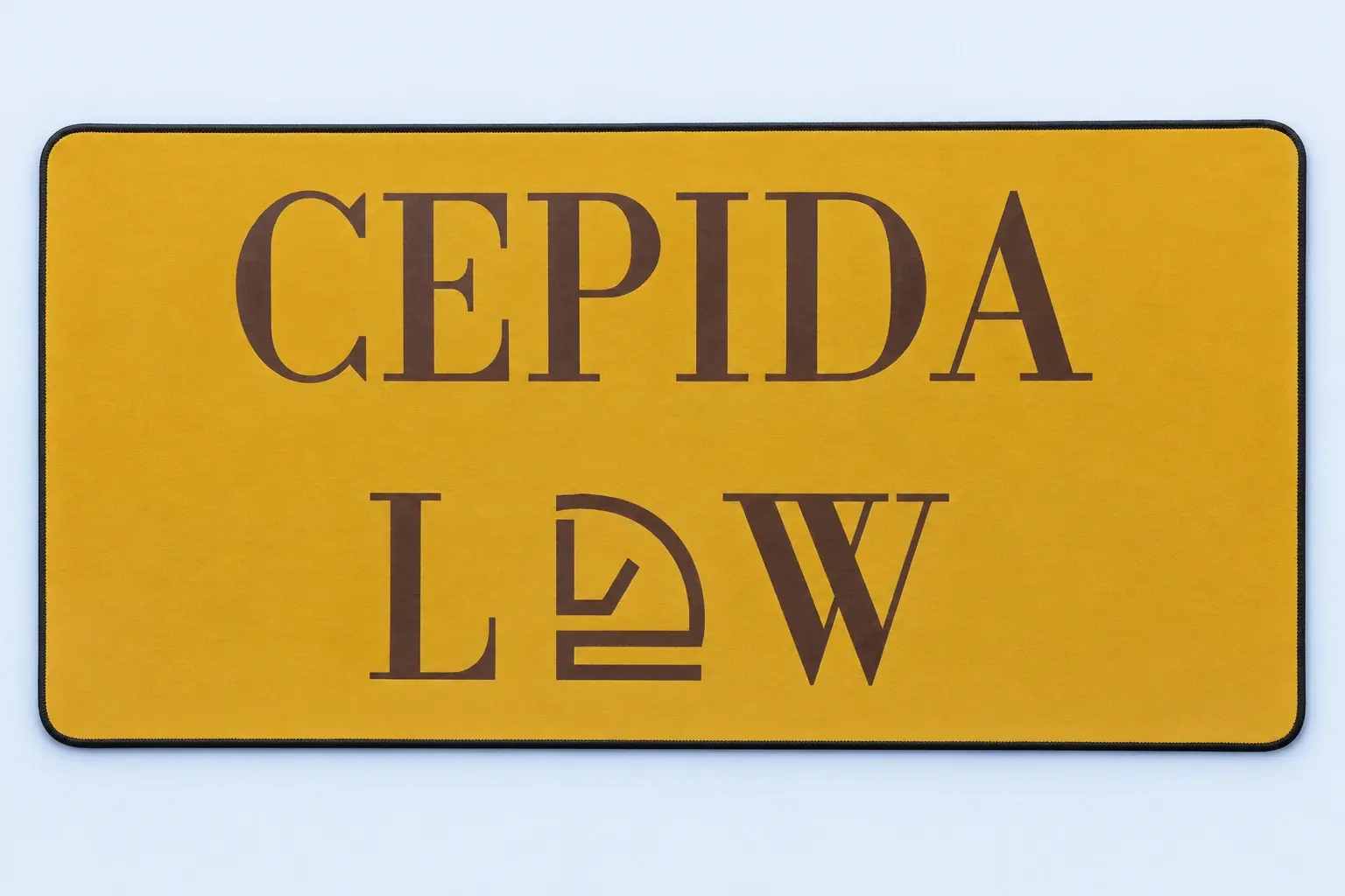 Cloud Blue studio presentation of Gold Law Office Deskmat.