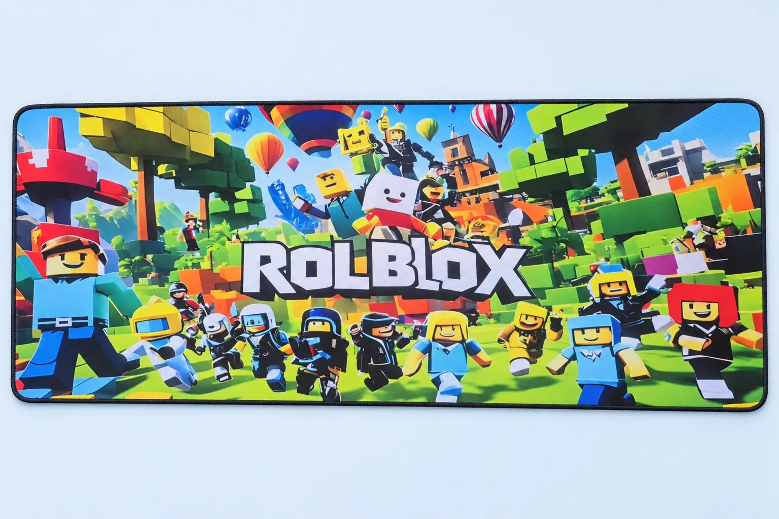 Cloud Blue studio presentation of Colorful Roblox Deskmat.