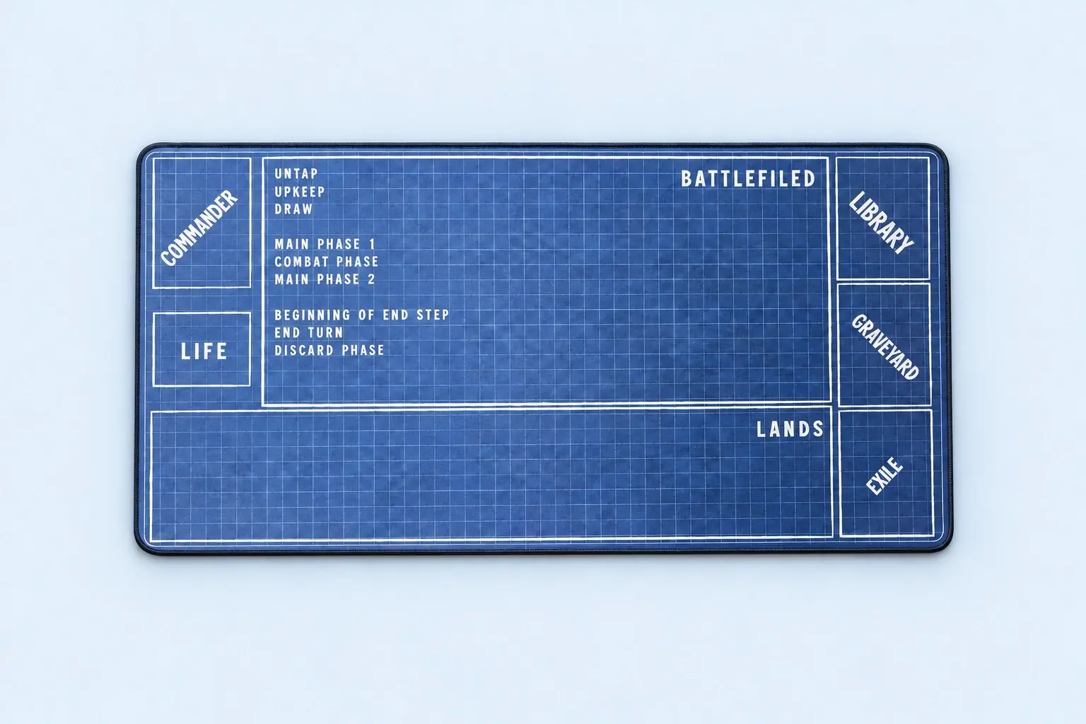 Cloud Blue studio presentation of Blue Battlefield Playmat.