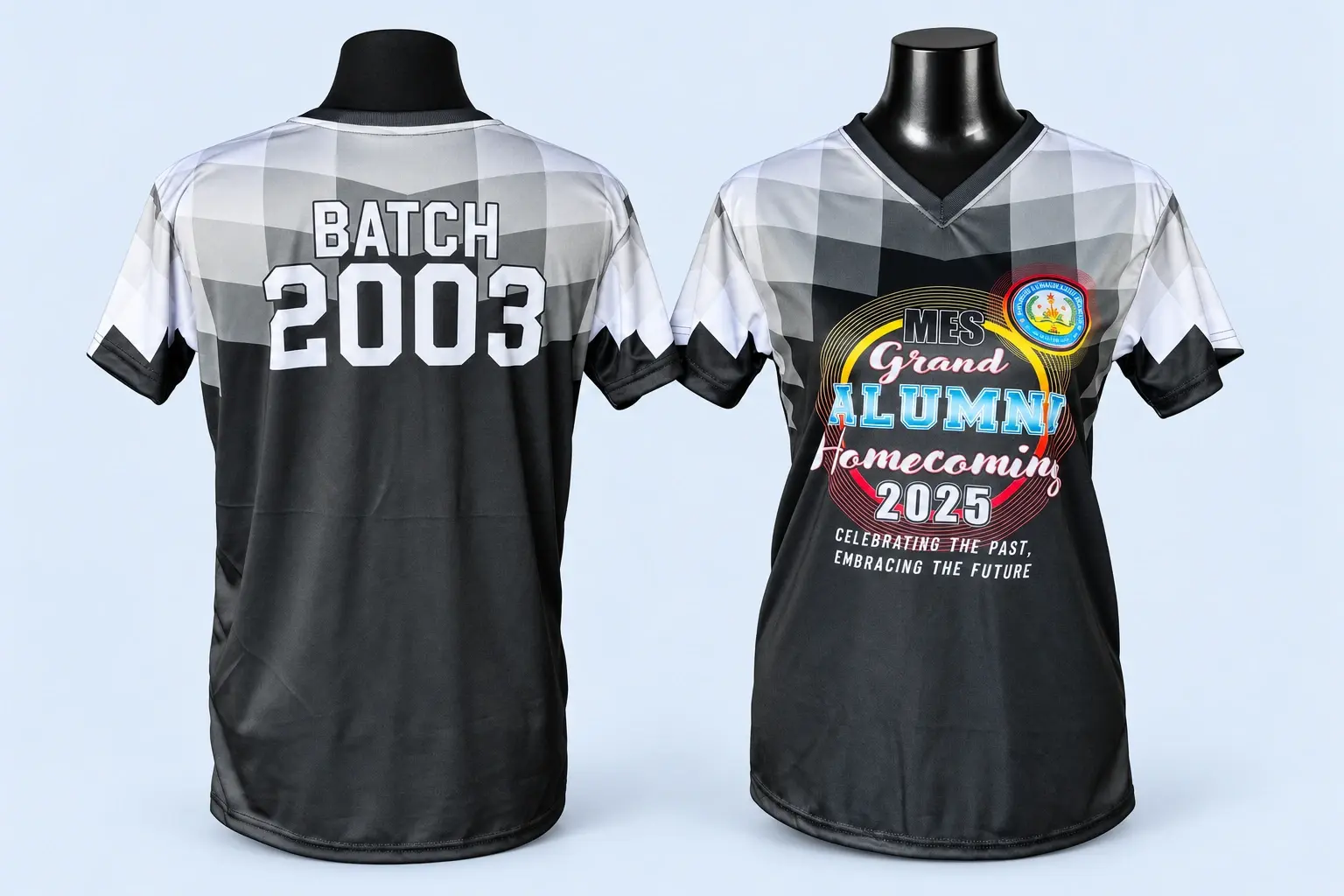 Cloud Blue studio presentation of Gray Batch 2003 Reunion Shirt.