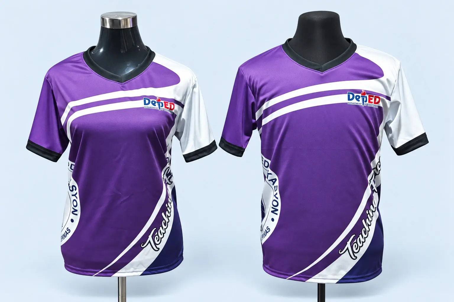 Cloud Blue studio presentation of Purple & White Performance Shirt.