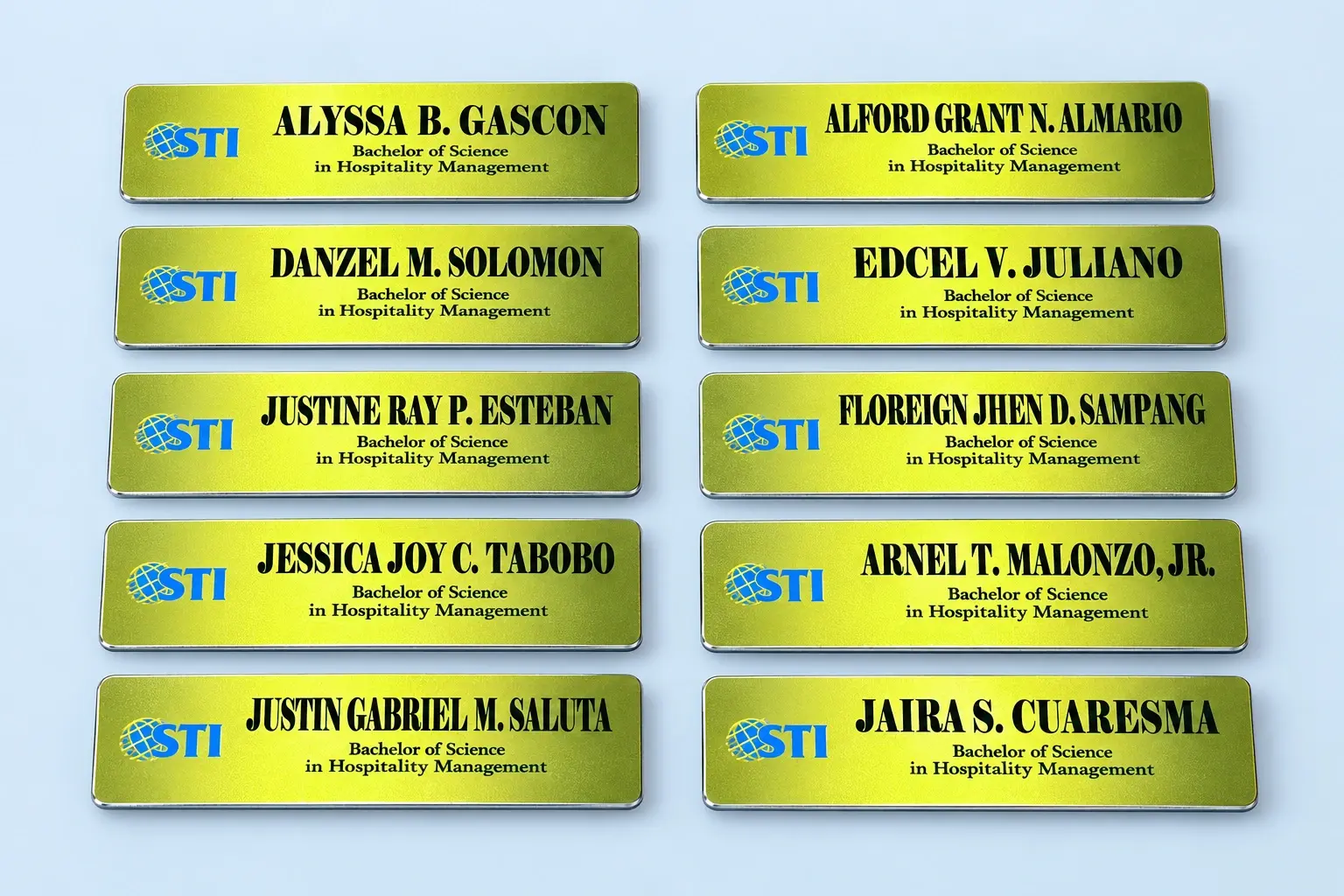 Cloud Blue studio presentation of Personalized Nameplates.