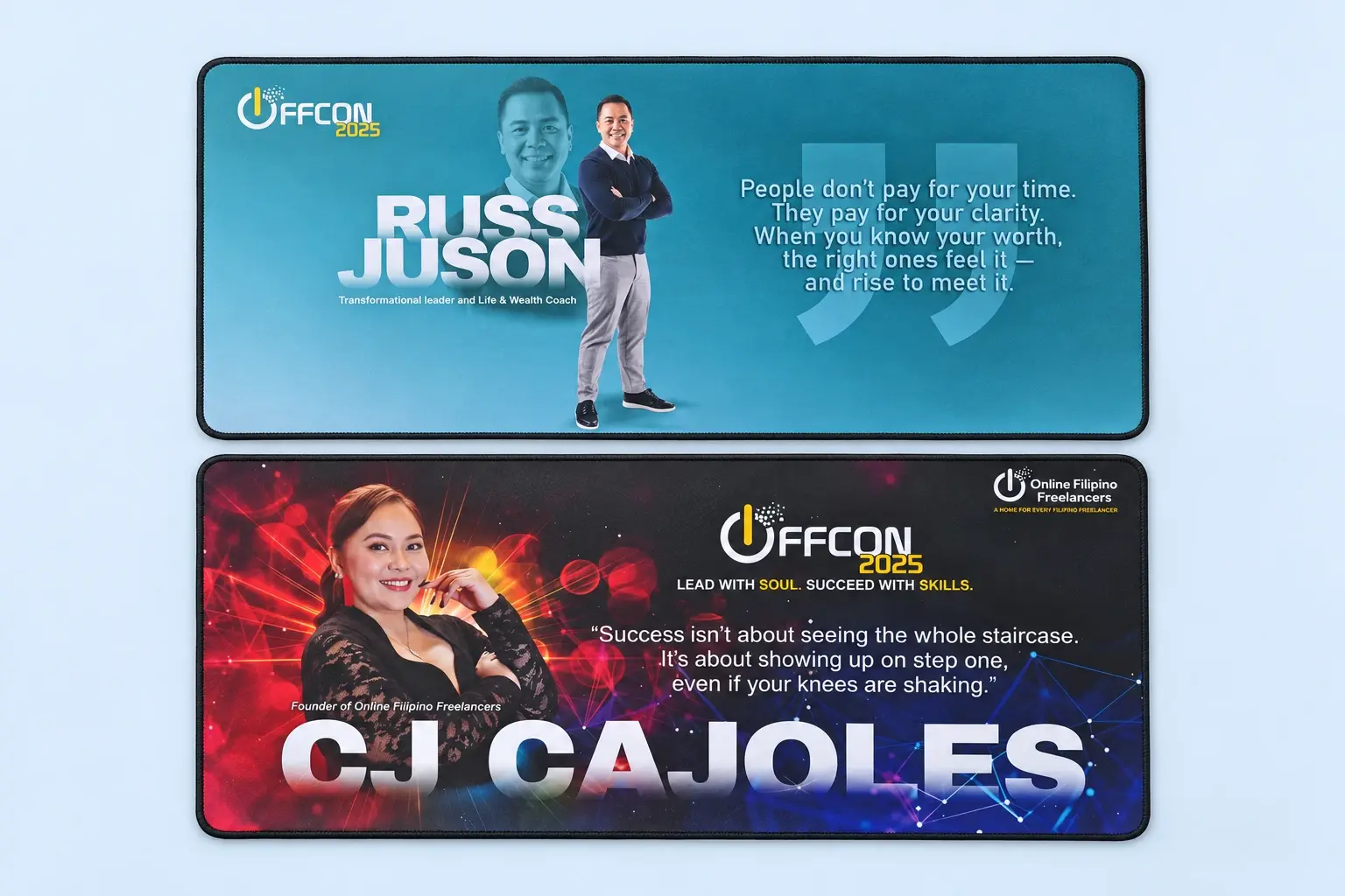 Cloud Blue studio presentation of Personalized Portrait Deskmat Designs 01.
