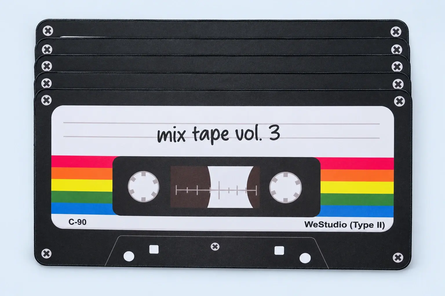 Cloud Blue studio presentation of Mixtape Cassette Mats.