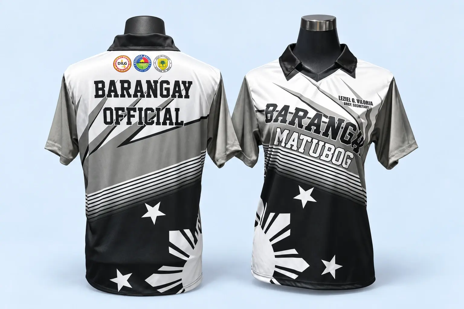 Cloud Blue studio presentation of Matubog Black & White Community Shirt.