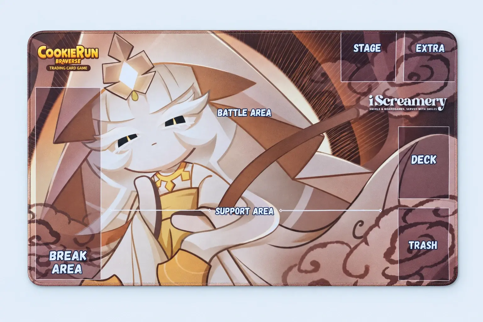Cloud Blue studio presentation of CookieRun White & Gold Playmat.