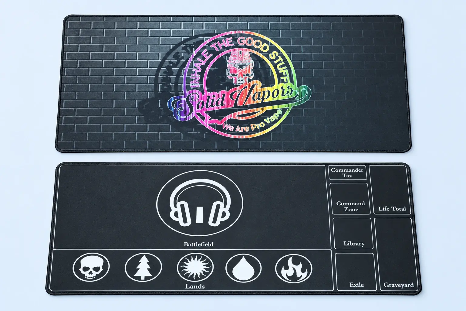 Cloud Blue studio presentation of Pink Logo & Music Deskmat Designs.