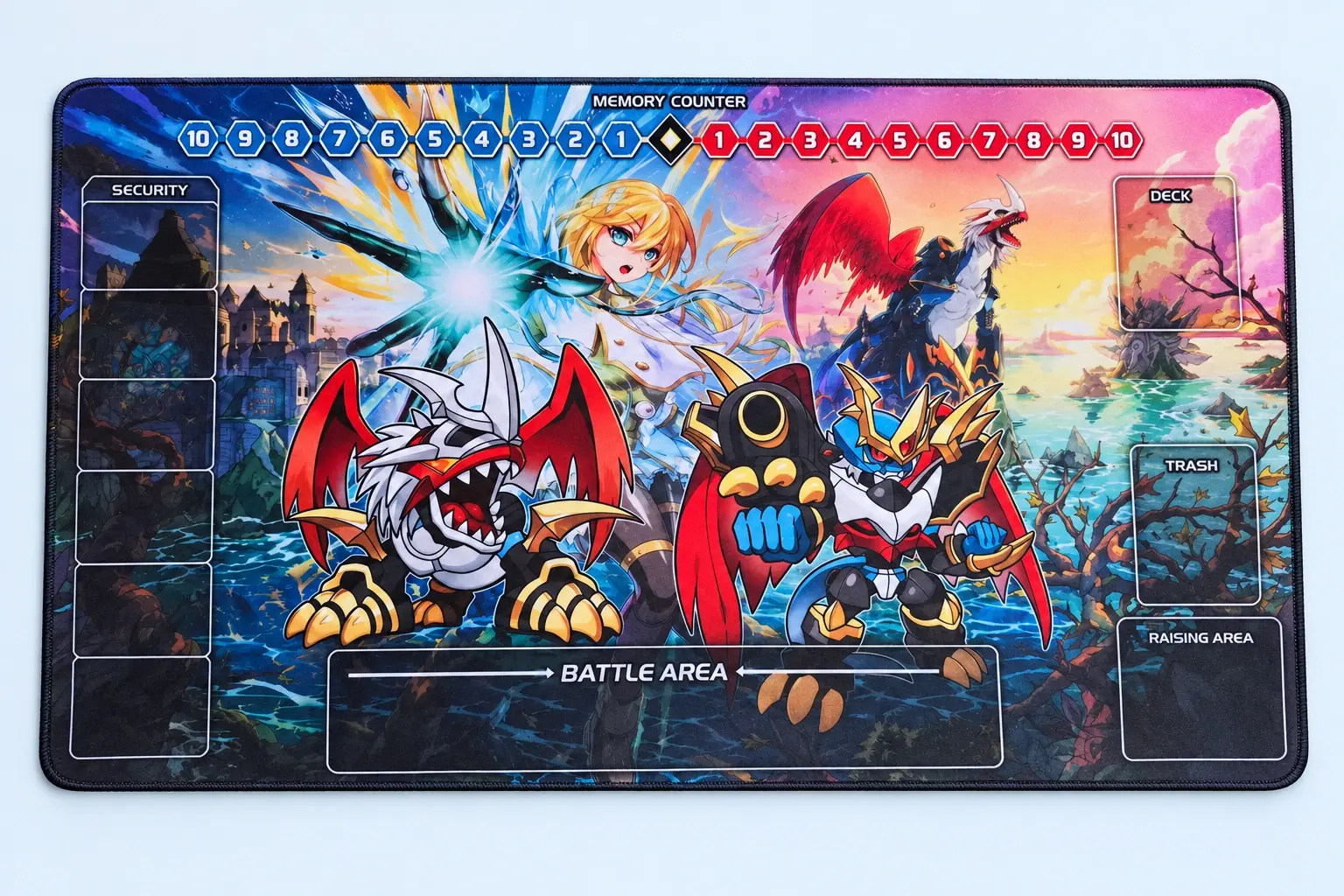 Cloud Blue studio presentation of Fantasy Battle Card-Zone Playmat.