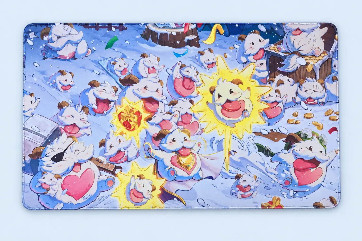 Cloud Blue studio presentation of Pastel Character Pattern Deskmat.