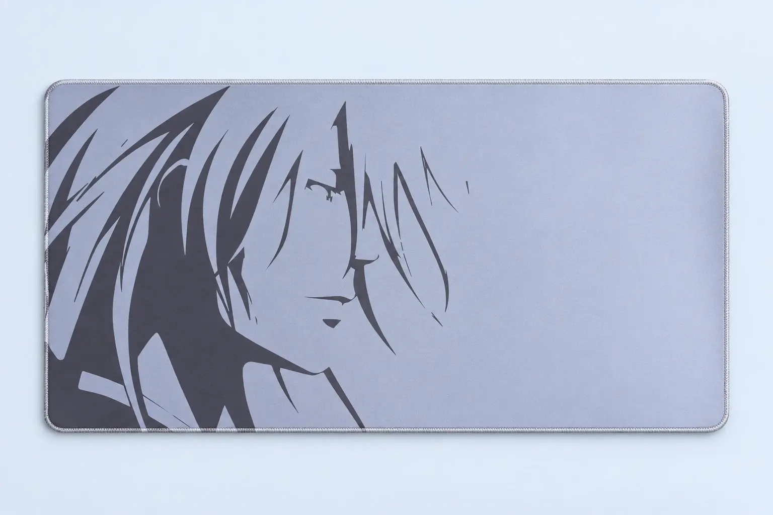 Cloud Blue studio presentation of Gray Manga Portrait Deskmat.