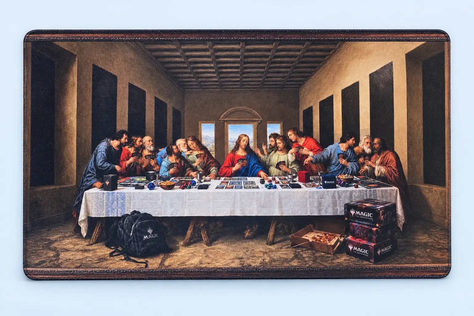 Cloud Blue studio presentation of Classical Painting Deskmat.