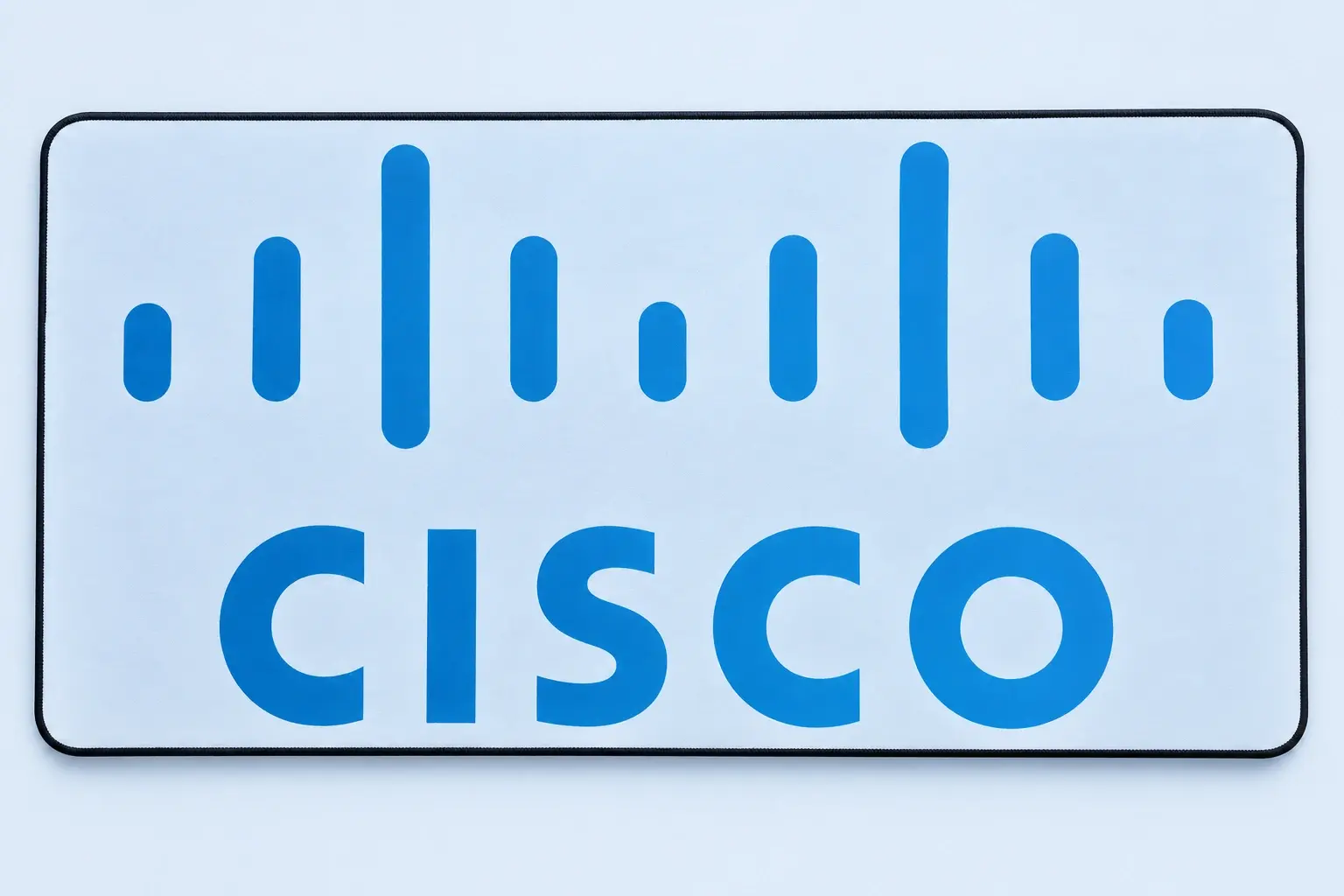 Cloud Blue studio presentation of Cisco Logo Deskmat.