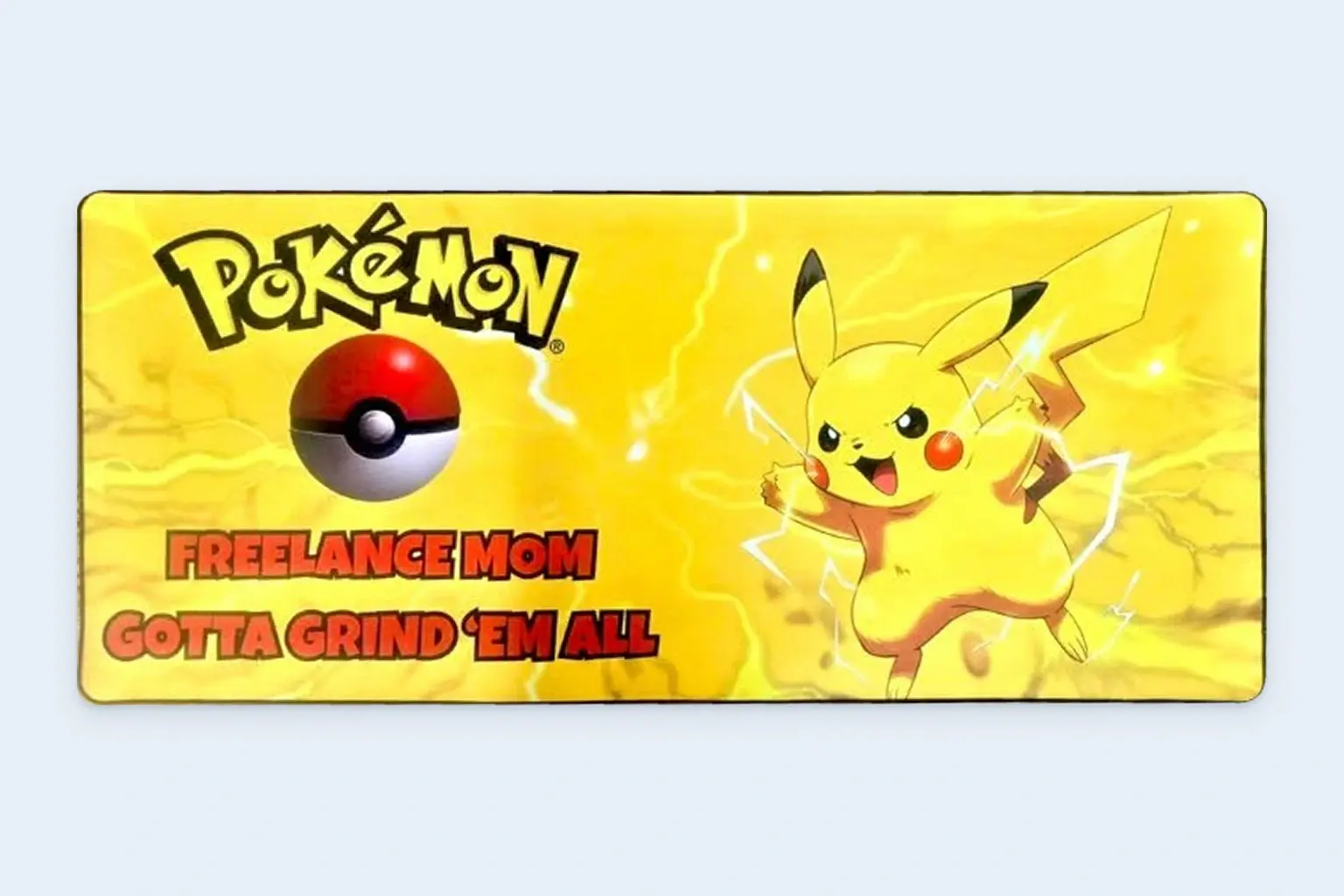 Cloud Blue studio presentation of Yellow Pokémon Team Playmat.