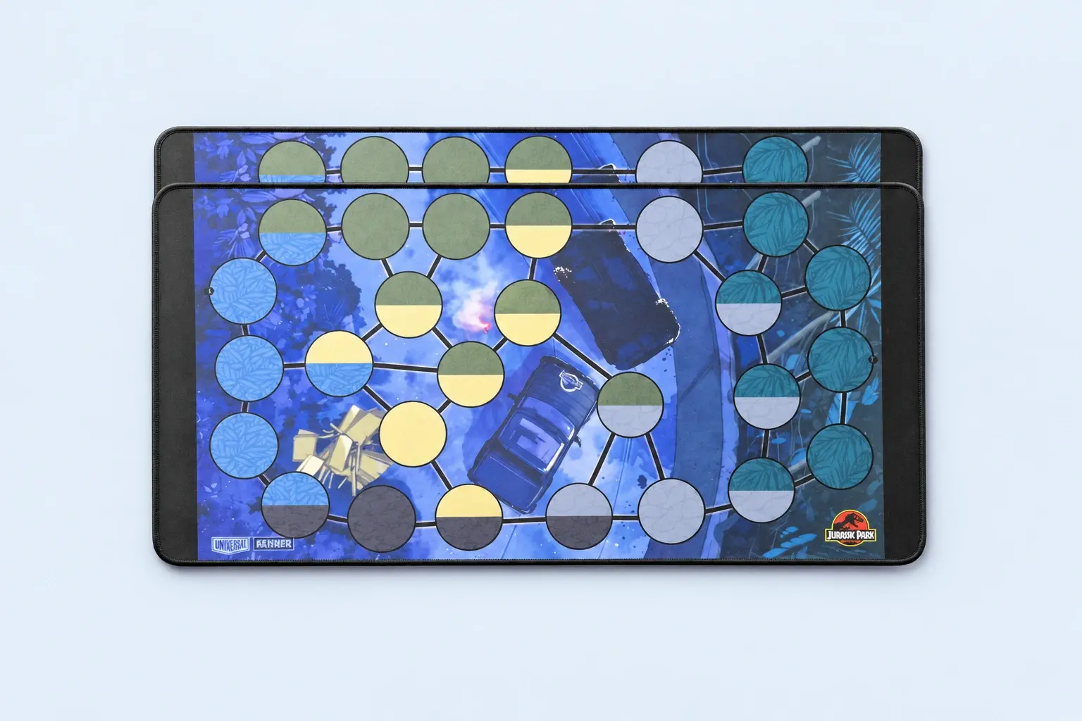 Cloud Blue studio presentation of Blue & Green Circle Board Mat.